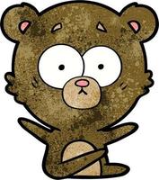 Retro grunge texture cartoon bear vector