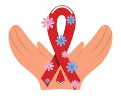 hands with ribbon vector