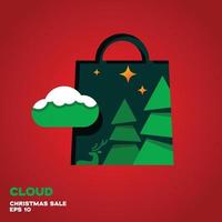 Cloud Christmas Sale vector