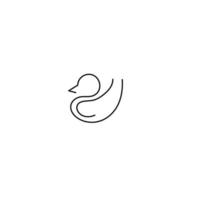 monoline line duck. a minimalistic duck line logo vector icon illustration