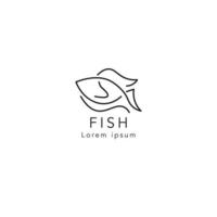 inspiración vectorial de icono de logotipo de pescado minimalista monoline, plantilla de diseño de logotipo de pescado de línea elegante vector moderno, ilustración de vector de logotipo de pescado