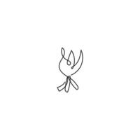 Continuous line campfire. a minimalistic campfire line monoline logo vector icon illustration