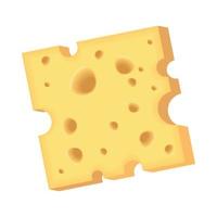 icono realista de porción de queso vector