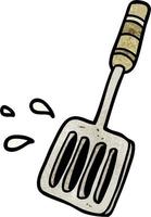 Retro grunge texture cartoon kitchen spatula vector
