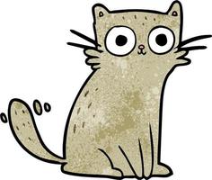 gato de dibujos animados de textura grunge retro vector
