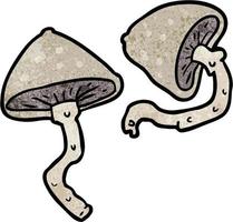 Retro grunge texture cartoon cute mushroom vector