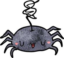 araña de dibujos animados de textura grunge retro vector