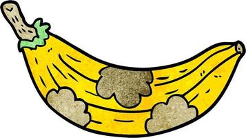 Retro grunge texture cartoon rotting banana vector