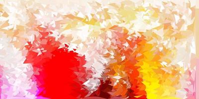 Light red, yellow vector abstract triangle texture.