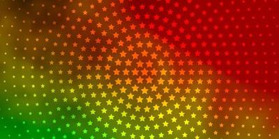 Light Green, Red vector background with colorful stars.