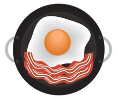 breakfast egg with bacon vector