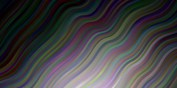 Dark Gray vector pattern with curved lines.