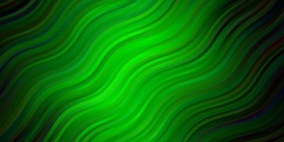 Dark Green vector pattern with curves.