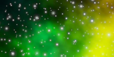 Light Green, Yellow vector texture with beautiful stars.