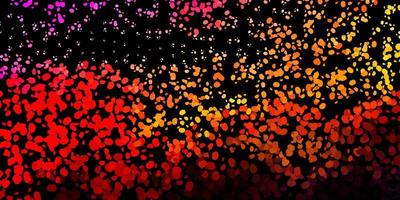 Dark red, yellow vector backdrop with chaotic shapes.