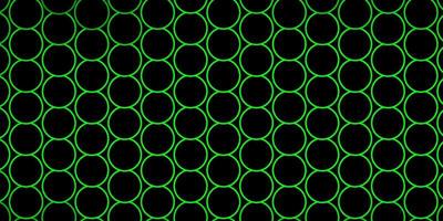 Dark Green vector background with circles.