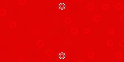 Light Red vector backdrop with mystery symbols.