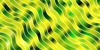 diseño de vector verde claro, amarillo con líneas torcidas.
