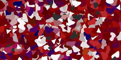 Light red, yellow vector background with random forms.
