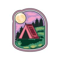 camping adventure badge vector