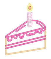 neon party cake vector