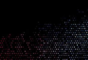 Dark blue, red vector pattern with ABC symbols.