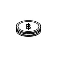 Símbolo de icono de moneda de Tailandia, signo de thb, papel de dinero de baht. ilustración vectorial vector