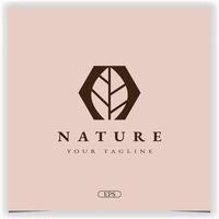 nature leaf hexagon logo premium elegant template vector eps 10