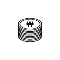 Korea Currency Icon Symbol, Won, KRW Sign. Vector Illustration