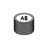 Australia Currency, AUD, Australian Dollar Icon symbol. Vector Illustration