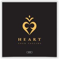 diseño de logotipo de corazón y gente de oro de lujo plantilla elegante premium vector eps 10