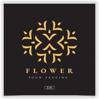 flor de oro de lujo diseño de logotipo vintage plantilla elegante premium vector eps 10