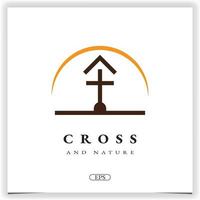 Nature church christian house  logo design premium elegant template vector eps 10