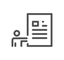 Document and paper icon outline and linear vector. vector