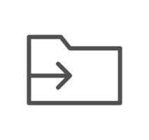 File and folder icon outline and linear vector. vector