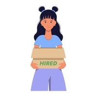 Nice girl hired. Isolated on white background vector