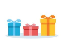 colorful gift boxes with a bow vector illustration