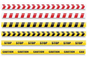 cinta de advertencia crimen oficial y cintas de peligro ilustración vectorial vector
