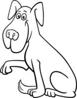 cartoon dog comic character giving a paw coloring page vector