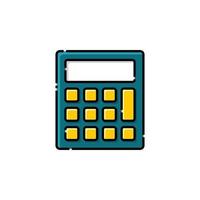 icono lineal lleno de calculadora - ilustración de vector de icono de regreso a la escuela - aislado