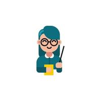 Female Teacher Flat Icon - Back to school icon vector illustration - Isolated