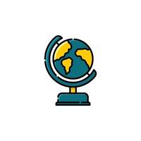 Globe Filled Lineal Icon - Back to school icon vector illustration - Isolated