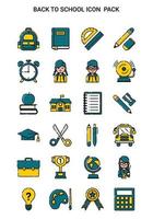 Back to school Filled Color icon set pack - vector pack illustration