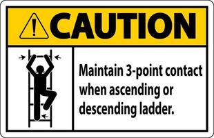 Caution Maintain 3 Point Contact When Ascending Or Descending Ladder vector