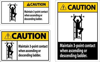 Caution Maintain 3 Point Contact When Ascending Or Descending Ladder vector