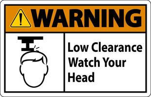 Warning Low Clearance Watch Your Head Sign vector