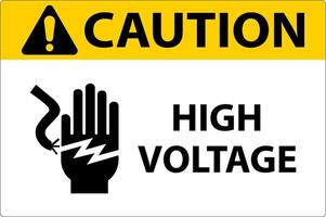 Caution High Voltage Label Sign vector