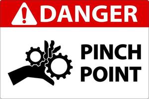 Danger Pinch Point Label Sign On White Background vector