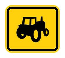 Farm Machinery Crossing Sign On White Background vector