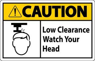 Caution Low Clearance Watch Your Head Sign vector